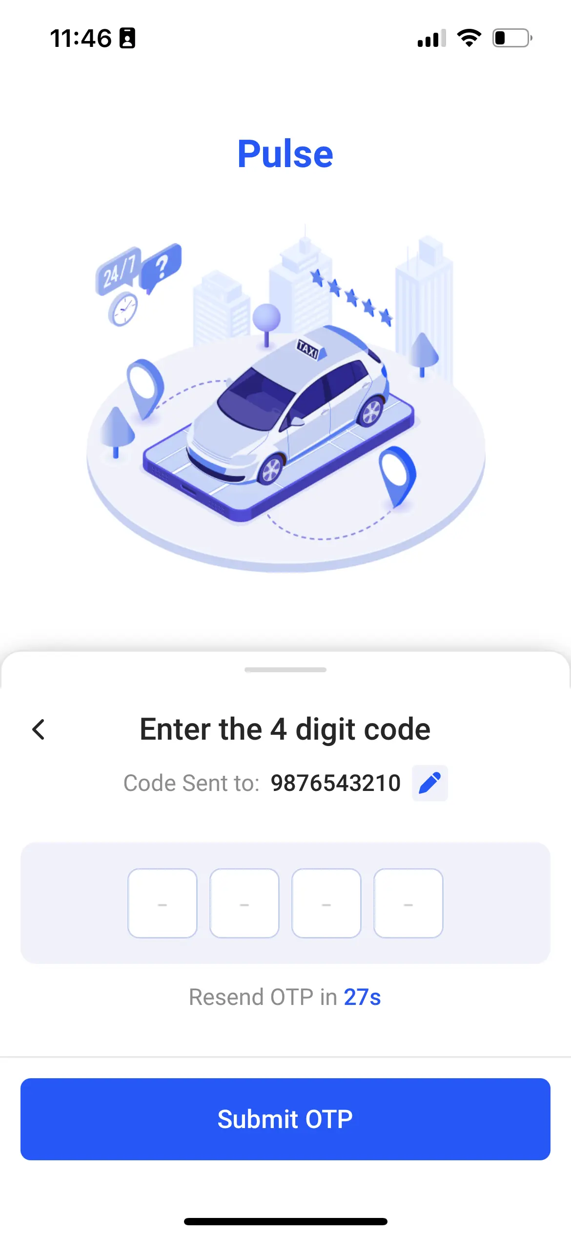 Taxi App OTP Screen